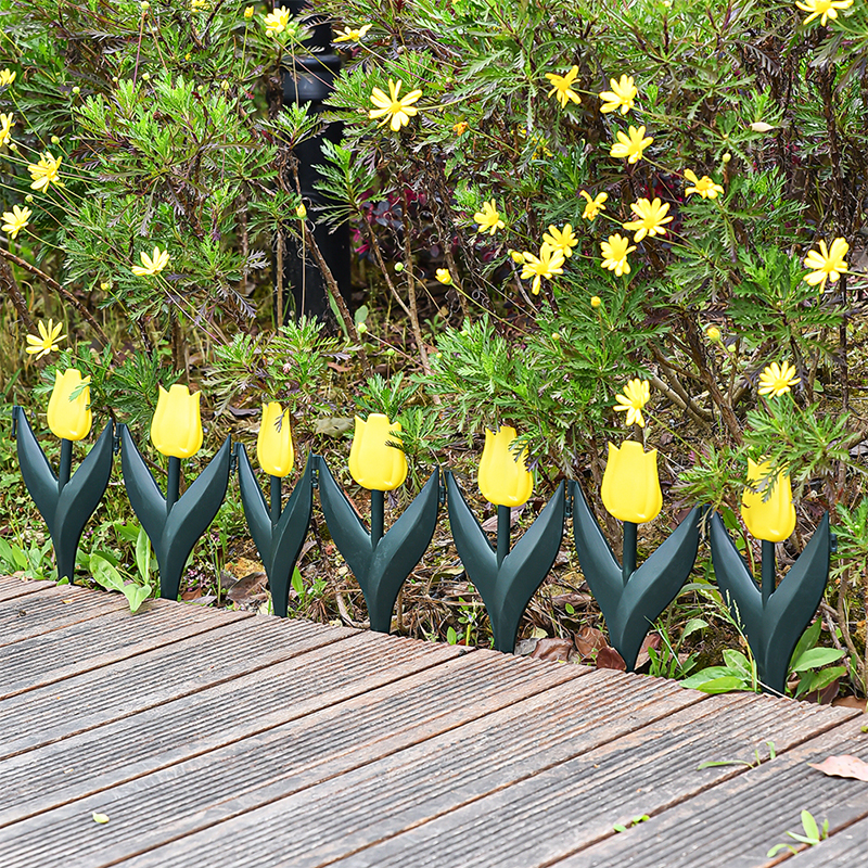 WL-014 Cerca de Jardín de Plástico con Diseño de Tulipán